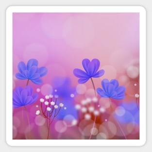 Blue flowers Art Sticker